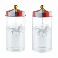 Cheap 𧨠Alessi Circus Glass Jar, 2 Pcs π