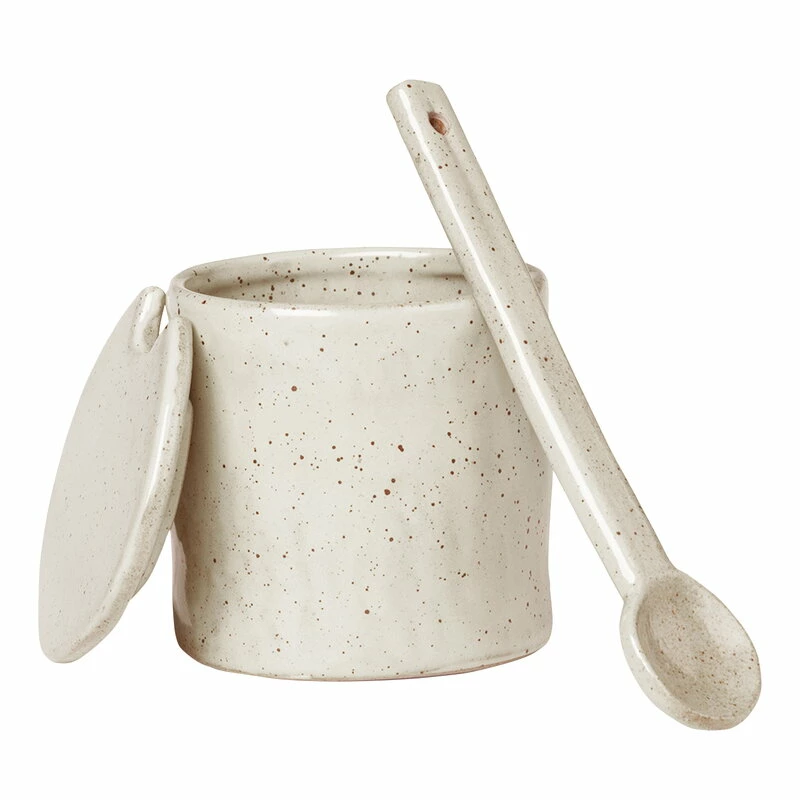 Deals β€οΈ Ferm LIVING Flow Jam Jar With Spoon, Off - White Speckle π₯ 3 Deals β€οΈ Ferm LIVING Flow Jam Jar With Spoon, Off - White Speckle π₯