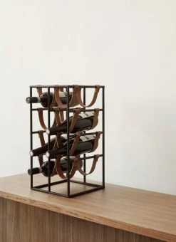 Discount ❤️ MENU Umanoff Wine Rack, Black - Cognac ✔️ 7 Discount ❤️ MENU Umanoff Wine Rack, Black - Cognac ✔️ -Alessi shop MENU Wine Rack 2