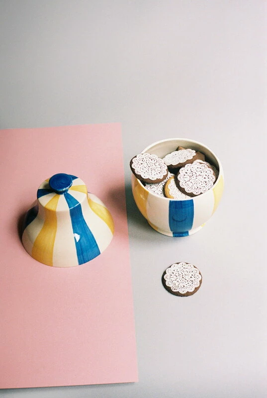 Wholesale π€© HAY Sobremesa Stripe Cookie Jar, Blue - Yellow βοΈ 7 Wholesale π€© HAY Sobremesa Stripe Cookie Jar, Blue - Yellow βοΈ - Image 5